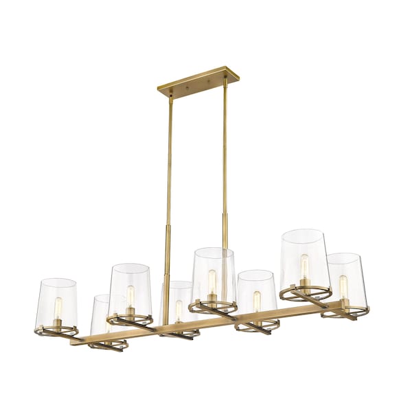 Z-Lite Callista 8 Light Island, Rubbed Brass & Clear 3032-8L-RB - main